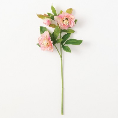 Sullivans Artificial Helleborus Stem 20"H Pink Flowers