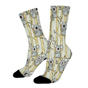 Cute Koala Women Printed Crew Socks Funny Funky Socks Soft Polyester Novelty Gifts for Artists Men - 1 of 1