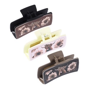 Unique Bargains Women's Highland Cattle Hair Clips 3 Pcs - 1 of 4