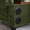 PAGED Single Sofa with Ottoman, Fluffy Corduroy Sofa with Bluetooth Speaker, USB Ports,180°Rotating Table Board for Living Room - 4 of 4