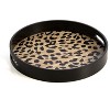 Shiraleah Black Round Leopard Print Tray - 2 of 4