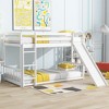 YOOCOZZ Twin over Twin Floor Bunk Bed with Slide and Ladder - 2 of 4