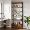 6 Tier Bookshelf with Storage Drawer, 81" Tall Metal Frame Book Shelf, Open Storage Bookshelf for Living Room Office Bedroom Home Library - 2 of 4