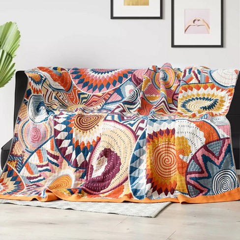 Orange discount boho blanket