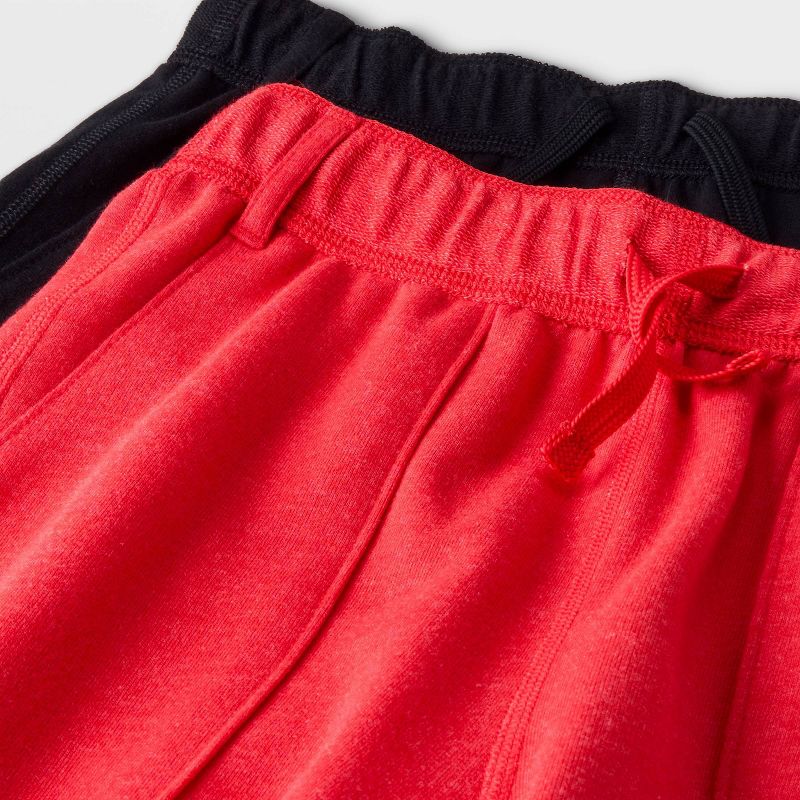 Boys' 2pk Adaptive Knit Pull-On Shorts - Cat & Jack™ Red/Black, 4 of 5