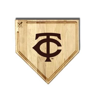 MLB 17-Inch Wooden Home Plate Cutting Board w/Trough, Minnesota Twins