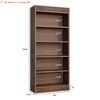 5 Tier 71" Tall Bookcase w/Display Rack & Fluted Design, Farmhouse Bookshelf w/ Wood Base, Wood Bookshelf Rustic Vintage Book Shelf for Office Library - 2 of 4