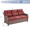 Buenhomino Outdoor Furniture 3-Seater Rattan Sofa Patio Wicker Sofa Couch Furniture Set with 6-inch Thicked Cushions - 3 of 4