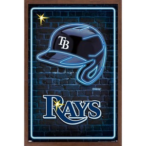 Trends International MLB Tampa Bay Rays - Neon Helmet 23 Framed Wall Poster Prints - 1 of 4