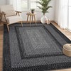 Washable Modern Geometric Bordered Area Rugs for Bedroom Living Room, Soft Non Slip Floor Carpet for Office - 3 of 4