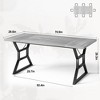 Homhougo Dining Room Table for 6, 70 Inch Rectangular Kitchen Table with Heavy Duty Metal Legs, Farmhouse Wooden Dining Table Gray - 2 of 4
