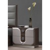 Chintaly Imports,2 Drawers Nightstand, Zebra Wood Grain/Gloss Gray - 3 of 3