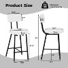 Set of 4/2, 37" H Modern Counter Height Bar Stools, Upholstered Barstools with Back & Footrest Metal Legs - 2 of 4