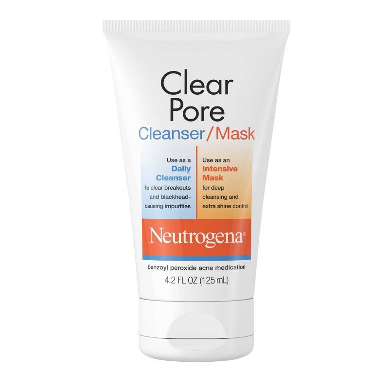 Neutrogena Clear Pore 2 in 1 Facial Cleanser/Face Mask with Kaolin &#38; Bentonite Clay - 4.2 fl oz, 1 of 13