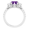 Pompeii3 7mm Amethyst Three-Stone Diamond Heart Shape Ring in 14k White or Yellow Gold - 4 of 4