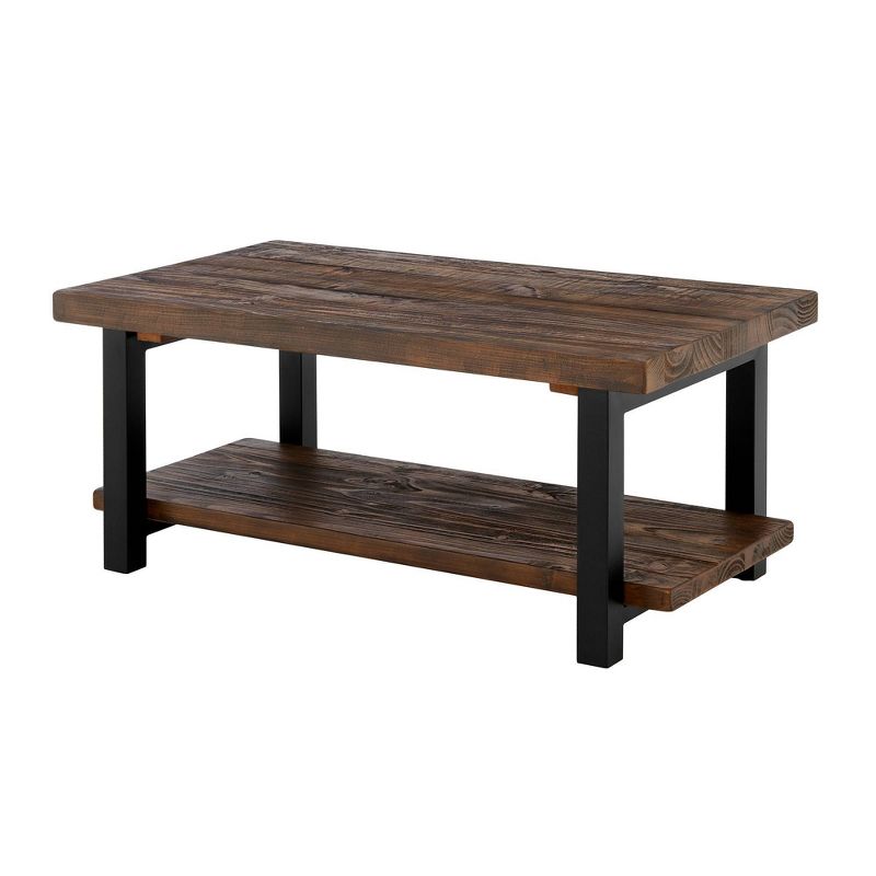 42" Pomona Wide Coffee Table Reclaimed Wood Rustic Natural - Alaterre Furniture, 6 of 10