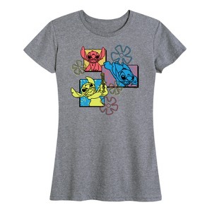 Women's - Lilo and Stitch - Stitch Color Panels Short Sleeve Graphic T-Shirt - 1 of 4