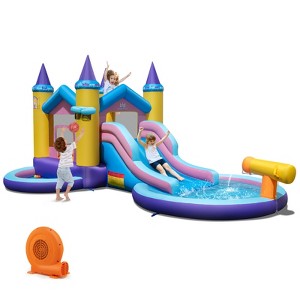 Costway Inflatable Water Slide with Slide Splash Pool (Without Blower/Whith 680/735W Blower) - 1 of 4