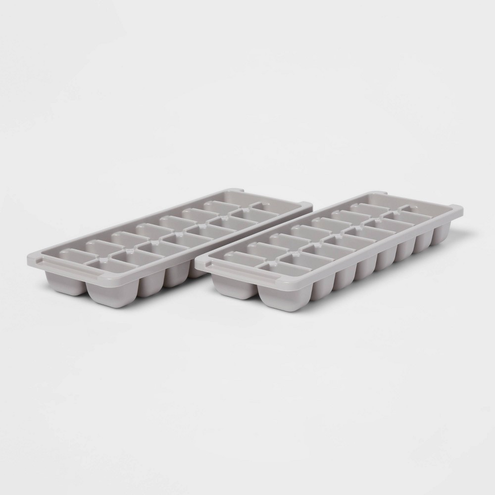Photos - Barware Plastic 2pk Ice Tray Gray - Room Essentials™