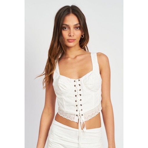 Reinbeck White Corset Crop Top