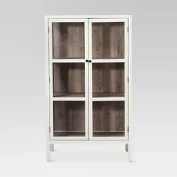 56.2" Hadley Library Cabinet with Glass Shell White - Threshold™