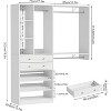 PAKASEPT 5FT Closet System with 2 Wood Drawers, 59" Closet Organizer System with Shoe Rack, 3 Hanging Rods, Wardrobe Clothes Garment Rack - 2 of 4