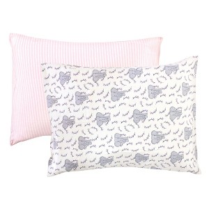 Touched by Nature Baby Girl Organic Cotton Toddler Pillowcase, Girl Elephant, One Size - 1 of 2