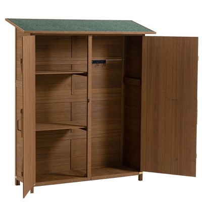NicBex 64 Inch Tall Outdoor Storage Shed with Lockable Door,Detachable Shelves and Pitch Roof for Garden/Patio/Backyard