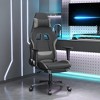 vidaXL Fabric Gaming Chair with Footrest and Adjustable Backrest, Swivel Design, Durable Material, and Sturdy Frame - Black and Light Grey - 2 of 4