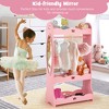 Costway Kids Dress up Storage Hanging Armoire Dresser Pretend Costume Closet w/ Mirror - 3 of 4