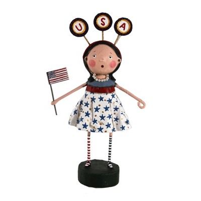 Lori Mitchell 7.25 In Usa Girl Patriotic American Flag July 4 Figurines