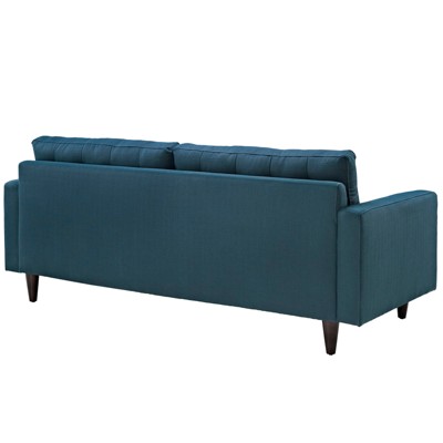 Empress Azure Fabric Tufted Sofa with Removable Cushions