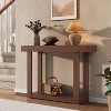 46" Farmhouse Console Table - Narrow Wooden Entryway Table w/ Natural Blonde Finish for Hallway, Foyer & Behind Couch, Easy Assembly - 3 of 4