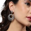 SOHI Women's Chalice Silver Hollow Circular Drop Earrings - 4 of 4