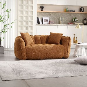 CAVINAS Soft Sofa Chair with High Resilience Foam Core, Square Recliner Sofa, Loveseat Sofa for Living Room - 1 of 4