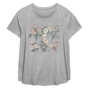 Women's Lost Gods Floral Grid Names T-Shirt - 1 of 3