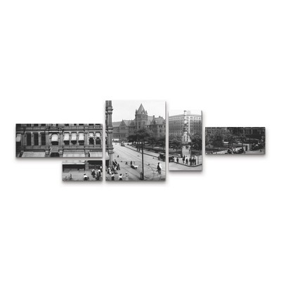 Trademark Fine Art Print Collection Buffalo Panorama1 3 Piece Panel Set Art