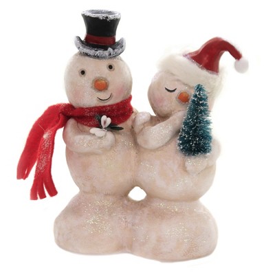 7.0 Inch Kiss Me Snow Couple Holiday Figurines