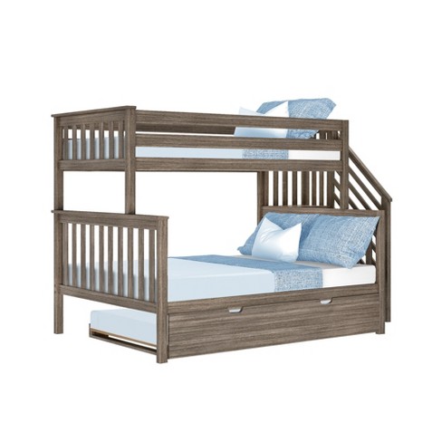 Lily Twin Over Full Staircase Bunk Bed, Twin Over Full Stairs Bunk Bed With Trundle
