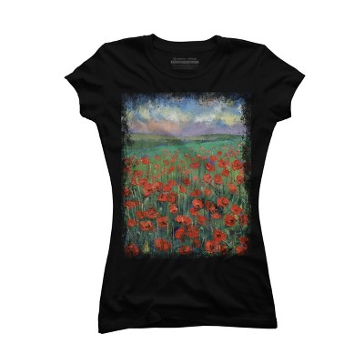 Junior's Design By Humans POPPIES By creese T-Shirt