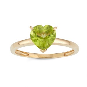 Designs By Gioelli 10K Yellow Gold Heart Gemstone Solitaire Ring - 1 of 3