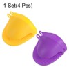 Unique Bargains Heat Resistant Kitchen Utensil Sets Silicone Oven Mitts 4 Pcs - 3 of 4