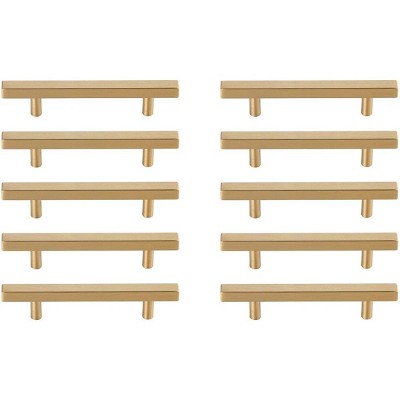 Elegant Lighting Dior 4Inch Center to Center Brass Bar Pull Multipack (set of 10)