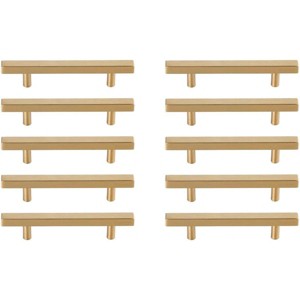 Elegant Lighting Dior 4Inch Center to Center Brass Bar Pull Multipack (set of 10) - 1 of 4