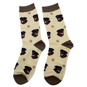 E & S Imports 15.25 In Rottweiler Sock Daddy Dog Pet Paw Print Crew Socks - 1 of 3