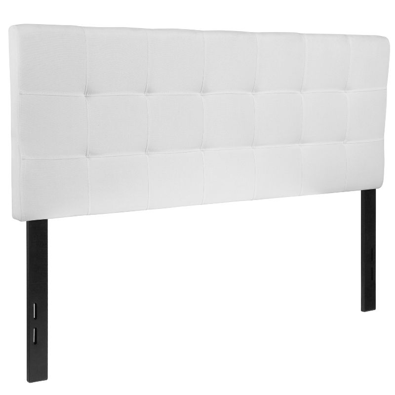 Flash Furniture Bedford Tufted Upholstered Full Size Headboard in White Fabric, 4 of 10