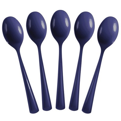 Exquisite Heavy Duty Disposable Navy Plastic Spoons - 100 Ct. : Target