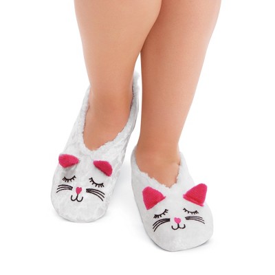 Collections Etc Plush Kitty Slippers