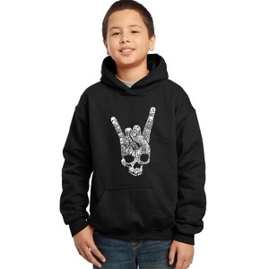 LA Pop Art Boy's Word Art Hooded Sweatshirt - Heavy Metal Genres - 1 of 4