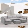 Sunsitt 7pc Rattan Wicker Outdoor Patio Conversation Set Gray - 2 of 4